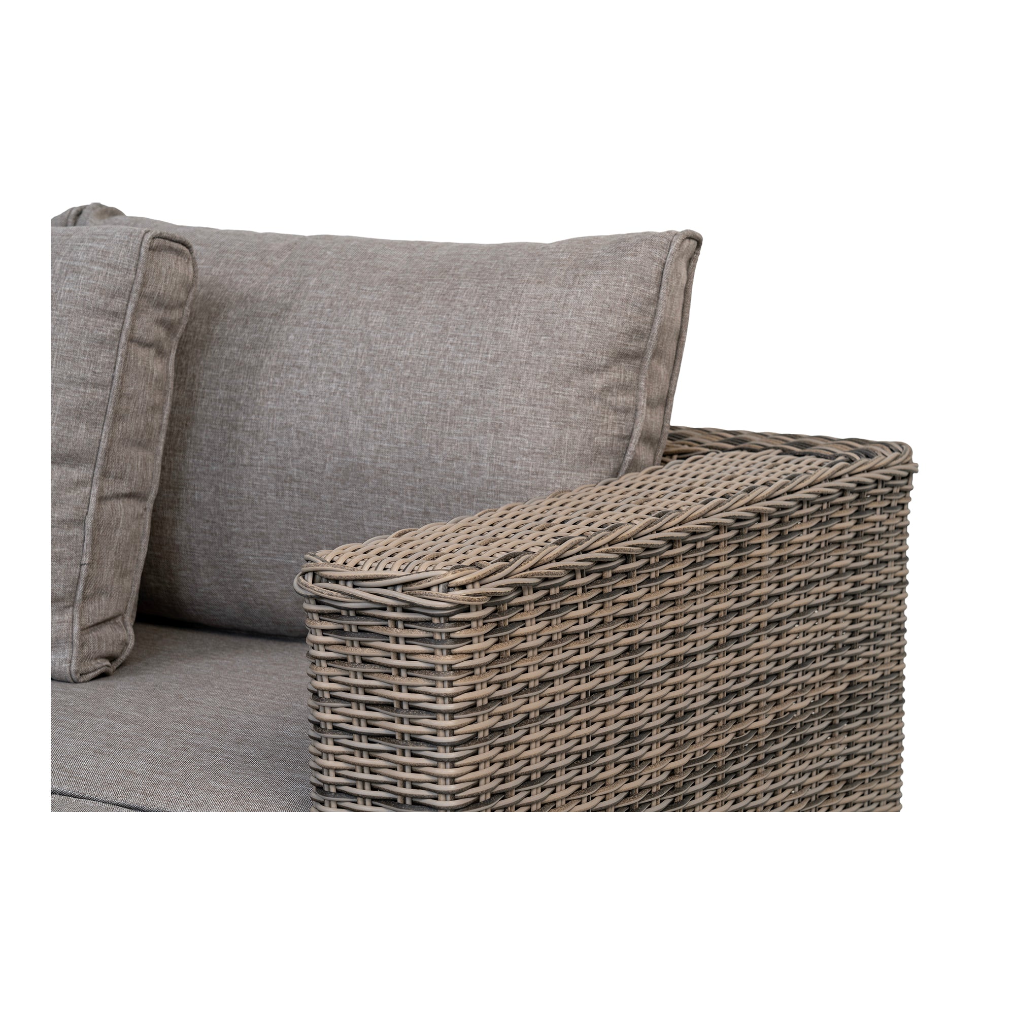 House Nordic Calvi Lounge Set – Luxe Kubu Grey – Polyrattan met Kussens – 4-Delige Set